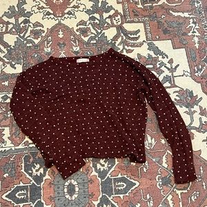 Altar’d State Burgundy Polka Dot Sweater - Small